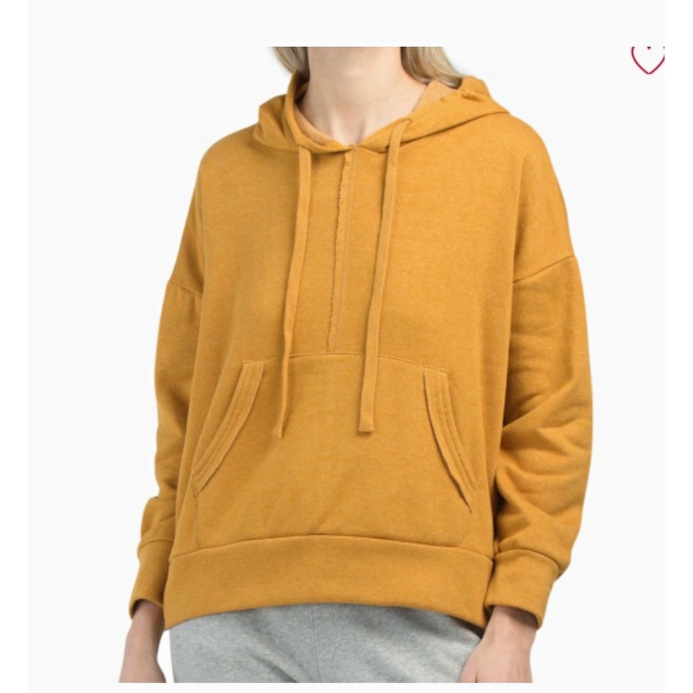 FP Movement Brown Fleece Lined Pullover Hoodie w Pockets Drawstring Logo xs